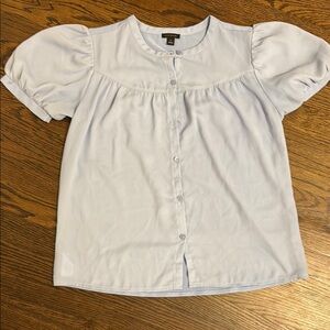 Light Blue Puff Sleeve Blouse